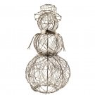 Silver Wrapped Wire Snowman Collectible Snow Man Decoration Christmas Metal Silver Wrapped Wire Snowman Collectible Snow Man Decoration Christmas Metal