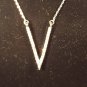 V Shape Pendant Necklace Delicate Chain Made With Genuine Swarovski&Acirc;&reg; Crystals