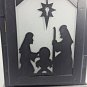 Nativity Scene Lantern Decoration Christmas Metal Glass Manger Jesus Holiday