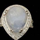 Moonstone 925 Fine Sterling Silver Ring Size 7.5 Genuine Gemstone Stone