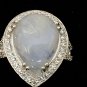 Moonstone 925 Fine Sterling Silver Ring Size 7.5 Genuine Gemstone Stone