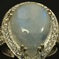 Moonstone 925 Fine Sterling Silver Ring Size 7.5 Genuine Gemstone Stone