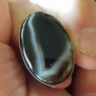 Banded Agate 925 Fine Solid Sterling Silver Ring Size 7.5 GemStone Gem Stone Banded Agate 925 Fine Solid Sterling Silver Ring Size 7.5 GemStone Gem Stone
