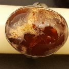 Fire Opal 925 Solid Sterling Silver Ring Size 8.5 Genuine Stone Stunning Gift