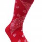 Red Bandana Design Socks Fun Novelty LEAF Republic One Size Fits Most Sox Pair