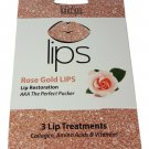 Rose Gold  Lips ToGoSpa 3 Gel Collagen Lip Masks Moisturize Wrinkles Chapped Dry