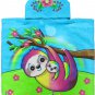 Sloth Hooded Beach Poncho Towel Kids Bath Costume Cotton Pool Cover Up Robe Fun