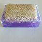 Handmade Luffa Embedded Soap 2 Bars LAVENDER Moisturizing Loofah Loofa Lufa Soft