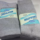 Diabetic Socks CREW Gray 6 Pair Sz 9-11 Healthy Circulation Buruka Non Bind Grey