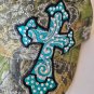 ADJUSTABLE LICENSED MOSSY OAK CAMO RHINESTONE CROSS WESTERN COWGIRL CAP HAT