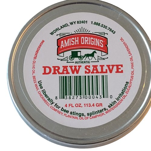 Amish Origins Original Natural Draw Salve Splinters Bee Stingers Skin