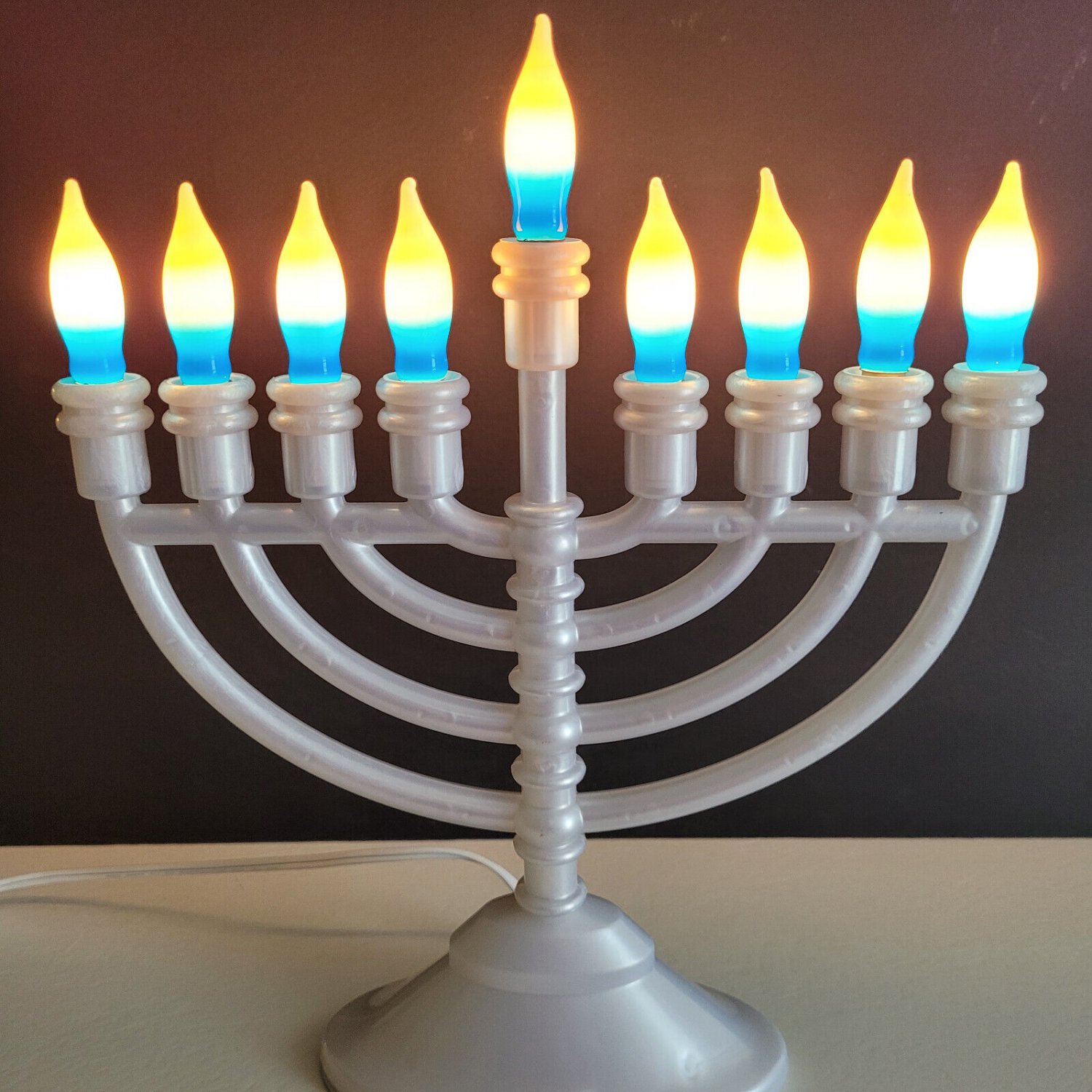 Menorah Traditional Electric Hanukkah Chanukah Channukah Flame Shaped