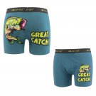 Men's Boxer Briefs Trunks Underwear Great Catch Comfortable Undies Fishing S-XL