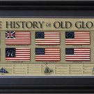 History Of Old Glory Framed Print Poster 36x11.75 Flag  Grooved Frame Molding 2"