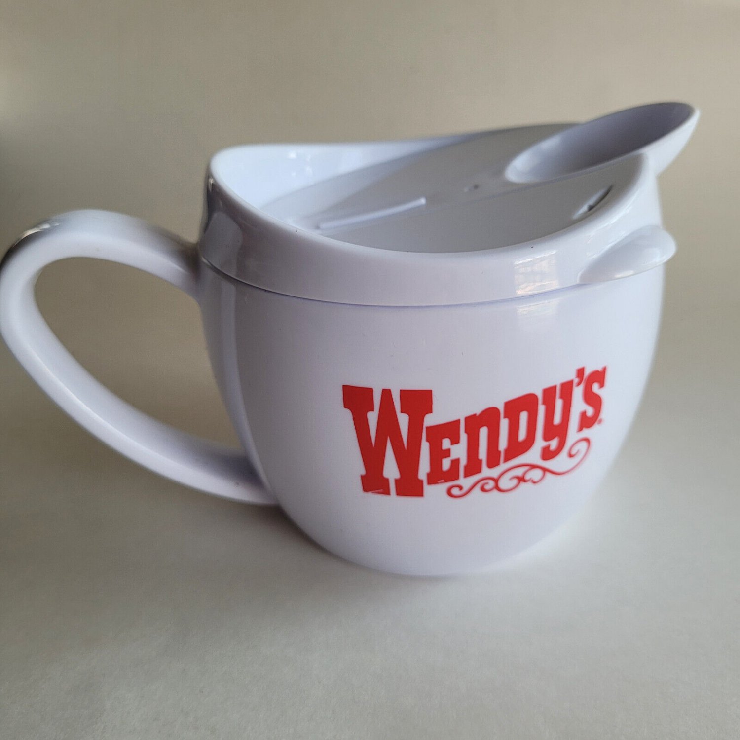 Wendy's Soup Mug With Lid Spoon Collectible Cup Bowl Rare