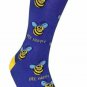 Bee Happy Bumble Bee FineFit Mens Fun Novelty Socks Dress SOX Size 10-13 Casual