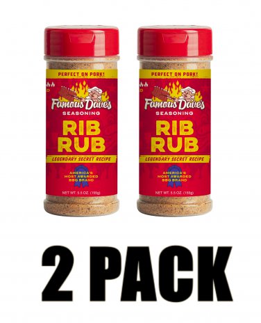 2 Pack Famous Dave's Rib Rub Pork Seasoning 5.5 oz Shaker BBQ Smoker Baby Backs
