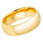 Tungsten Ring Dome Gold Plated Polished Shiny 7mm Wedding Band Unisex Engagement