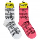 Musical Notes Socks Novelty Crew Dress Casual SOX Foozys 2 Pair 9-11 Music Musical Notes Socks Novelty Crew Dress Casual SOX Foozys 2 Pair 9-11 Music