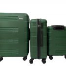Luggage 3 Piece Set 360 Dual Spinning Spinner Hardshell Lock 20" 24" 28" Green Luggage 3 Piece Set 360 Dual Spinning Spinner Hardshell Lock 20" 24" 28" Green