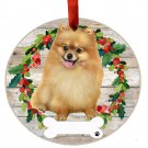 Pomeranian Dog Wreath Ornament Personalizable Christmas Tree Holiday Decoration Pomeranian Dog Wreath Ornament Personalizable Christmas Tree Holiday Decoration