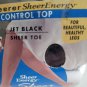 Leggs Control Top Womens Size B Sheer Energy Sheer Vitality Jet Black Pantyhose