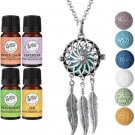 Dream Catcher Necklace Essential Oil Diffuser Aromatherapy Gift Set w/ Oils