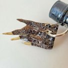 Alligator Gator Foot Key Chain  With EXPIRED Hot Sauce Bottle Free Sauce Expired