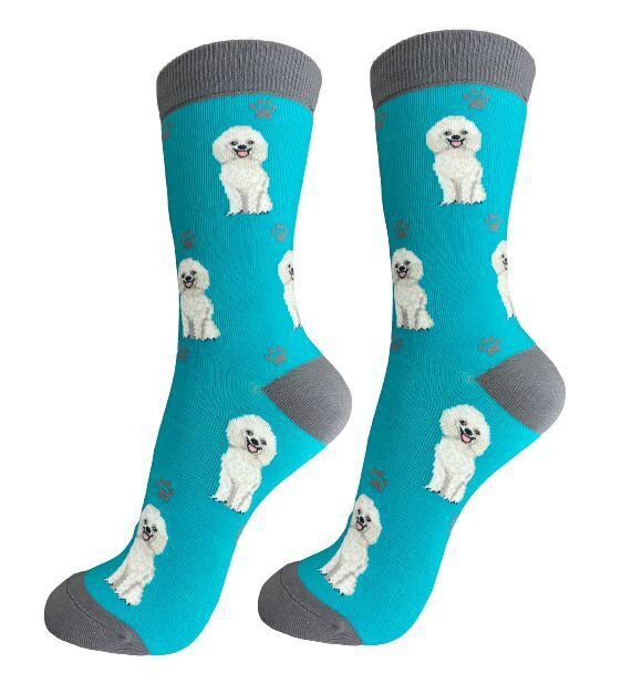Poodle White Socks Full Body Fun Novelty Dress Casual Unisex SOX Puppy Pet