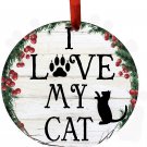 I Love My Cat Wreath Ornament Personalizable Christmas Tree Holiday Decoration I Love My Cat Wreath Ornament Personalizable Christmas Tree Holiday Decoration