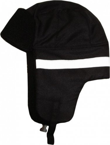 Trapper Hat Unisex Black Reflective Faux Fur Warm Winter Aviator Hunting