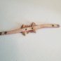 Small Flower Cowhide Leather Bracelet Wrist Pink Handmade Handcrafted Double New