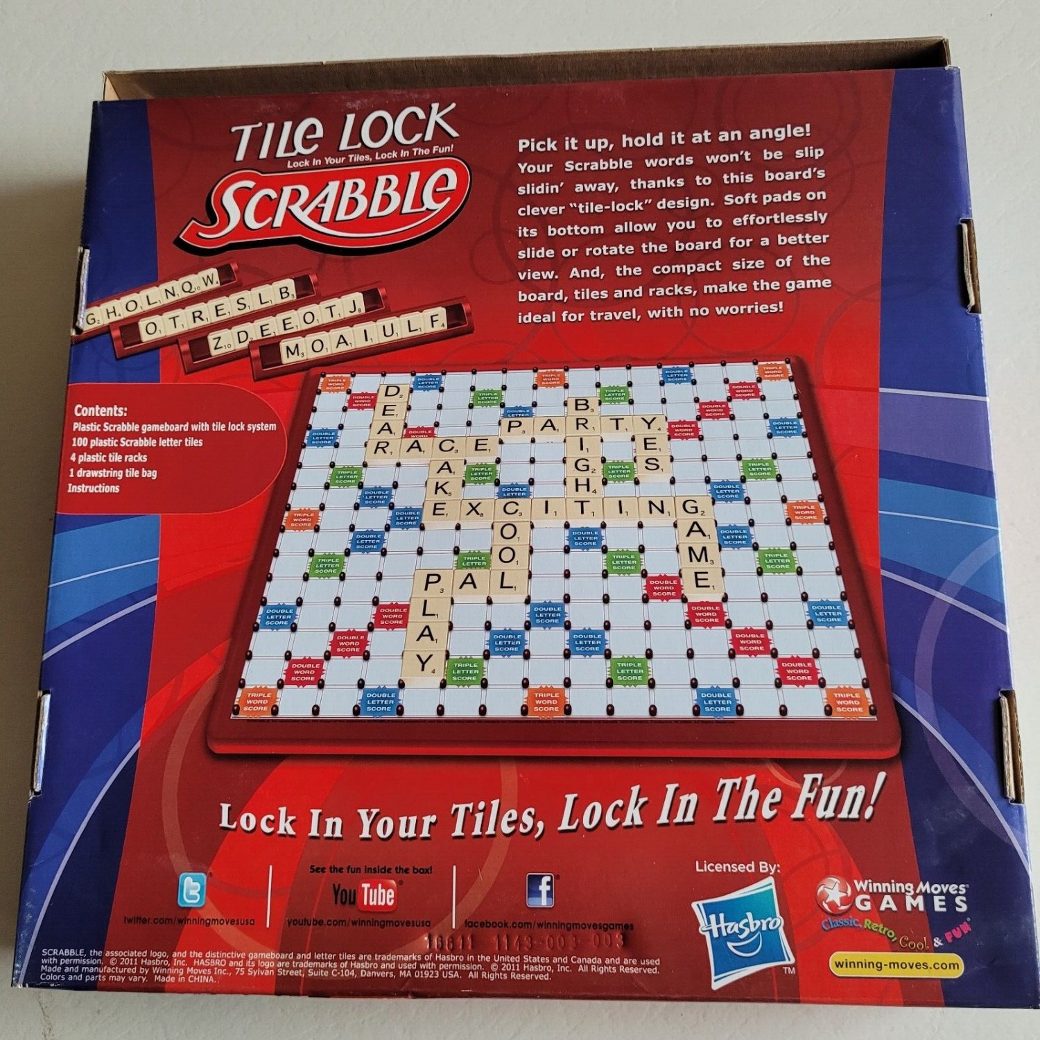 Tile Lock SCRABBLE Winning Moves Games Hasbro Family Travel Winning