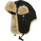 Trapper Hat  Unisex Black Faux Fur Warm Winter Aviator Hunting Flier warm New