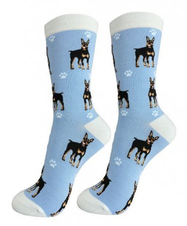 Doberman Dog Socks Full Body Fun Novelty Dress Casual Unisex SOX Puppy Pet Dobie