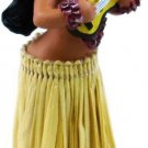 Girl With Ukulele Mini Dashboard Doll 4" Hand Painted Miniature Hawaiian Hawaii