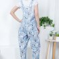 Dancing Cats Print Overall Jumpsuit Bib Colorful Comfy Casual Kittens Pet Kitty