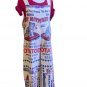 Flour Sack Sweet Kitty Garden Hippie Overalls Coveralls Cottage Core Boho One SZ