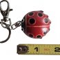 Lady Bug Leather Keychain Handmade Ring Fob KeyRing Key Chain Charm Handcrafted