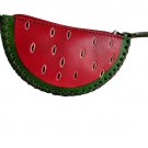 Watermelon Leather Wristlet Wallet Change Coin Purse Zip Charm Pouch Wrist Strap