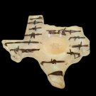 Vintage Texas State Shaped Bobbed Barbed Wire Ashtray Drink Holder Lucite Resin Vintage Texas State Shaped Bobbed Barbed Wire Ashtray Drink Holder Lucite Resin