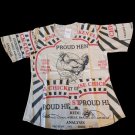 Flour Sack Proud Hen Feed Sack Top T Shirt Vintage Look Cotton One Size Tee Flour Sack Proud Hen Feed Sack Top T Shirt Vintage Look Cotton One Size Tee