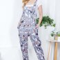 Gray Dog Print Overall Jumpsuit Bib Colorful Comfy Casual Pet Puppy S-XL