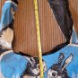Bunny Flour Sack Tote Bag Cotton Feed Upcycled Rice Sack Eco Reusable Rabbits