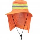 Orange Hi Vis Reflective Safety Boonie Neck Flap Cover Work Hat Wide Brim Orange Hi Vis Reflective Safety Boonie Neck Flap Cover Work Hat Wide Brim
