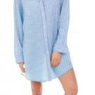 Striped Cotton Linen Shirt Dress Long Sleeve Button Down Tunic Beach Oversized