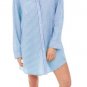 Striped Cotton Linen Shirt Dress Long Sleeve Button Down Tunic Beach Oversized
