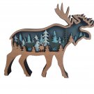 Moose Handcrafted Layered Wood Wall Art Shelf 3D Scene Laser Cut Handmade in USA