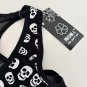 Skull Tank Top Blouse T  Tee Shirt Black White Skulls One Size Sheer Back Gothic