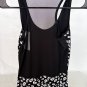 Skull Tank Top Blouse T Tee Shirt Black White Skulls One Size Sheer Back Gothic